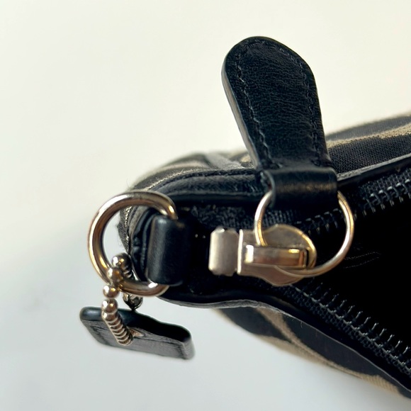 Coach big wristlet/bag black/gray monogram wallet - Picture 6 of 14